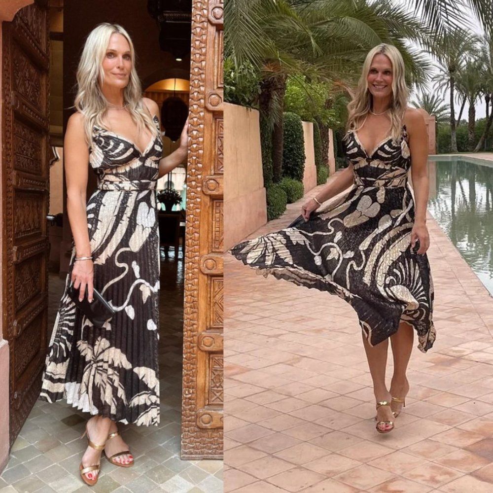 Johanna Ortiz Runway SS22 Espacio Sideral Midi Dress Sheer Caribe Ecru Black 4 - Picture 10 of 11